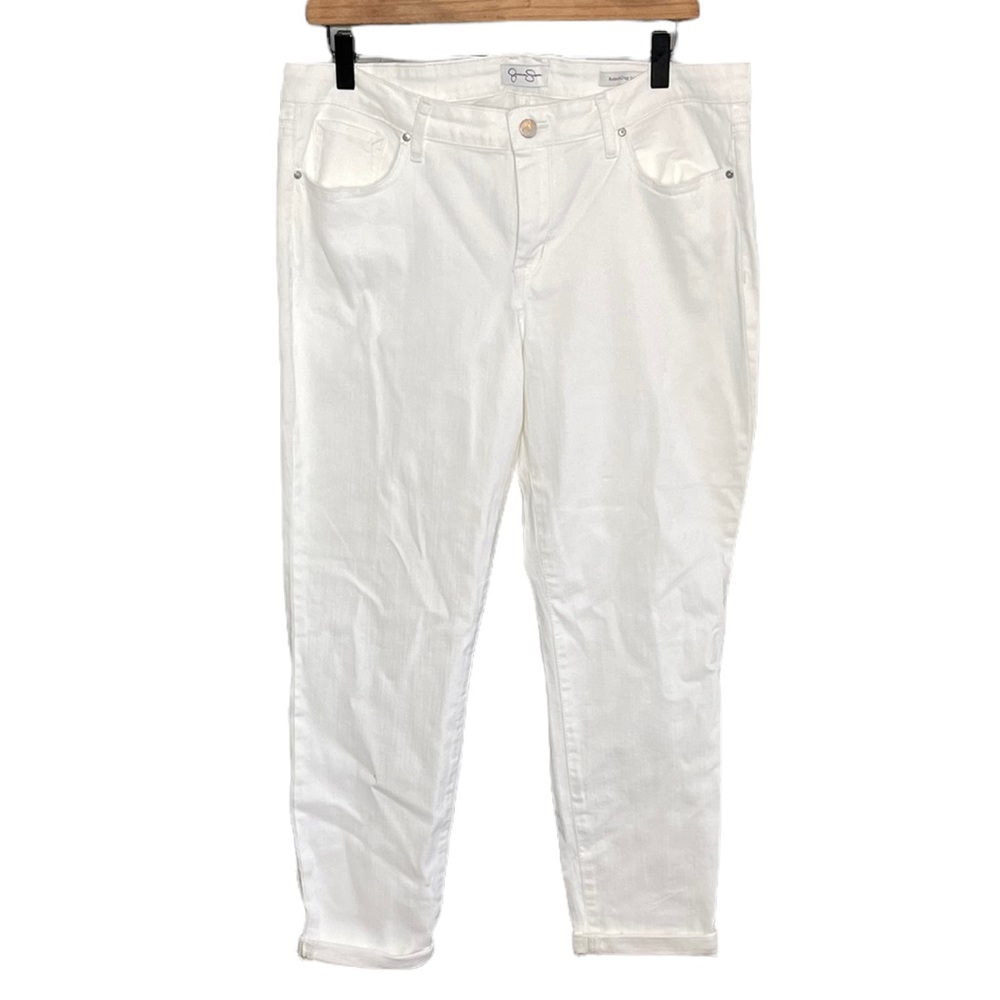 Jessica Simpson Women’s Rolled Crop Skinny Jeans Size 12/ 31 New NWT White